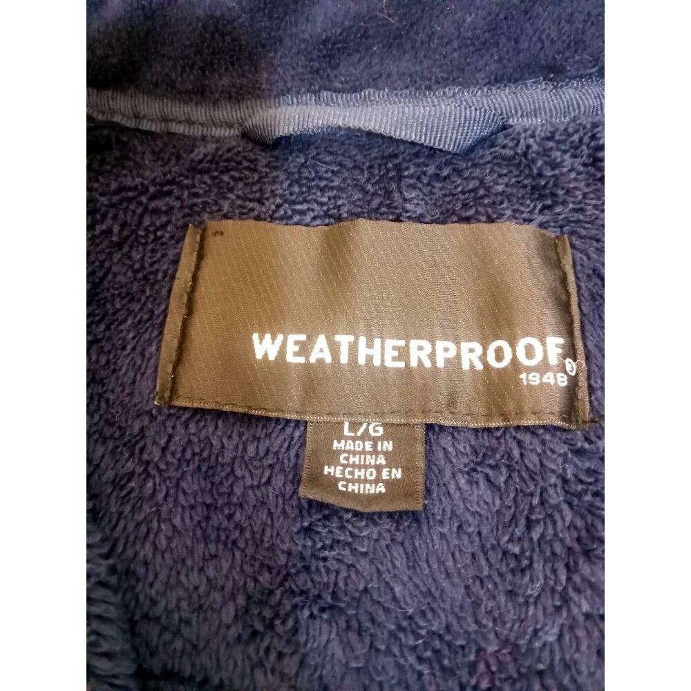 Weatherproof Jacket Womens Size Large Navy Blue Fuzzy Full Zip Inside Pockets - Picture 4 of 6